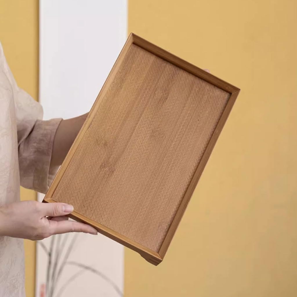Vassoio da tè in bambù retrò per cerimonie domestiche, semplice vassoio da portata da tavolo per caffè, design elegante per gli amanti del tè per gli appassionati di tè