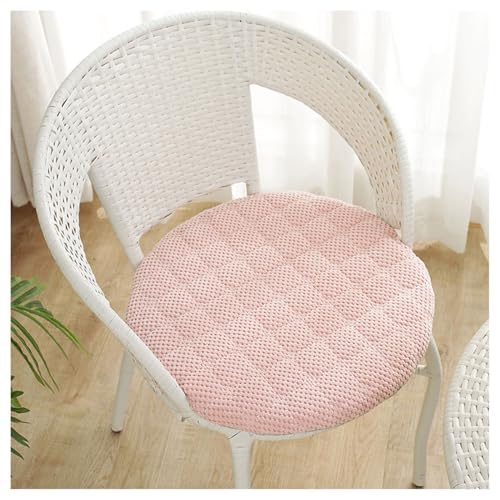 YYDSWTW Soft Seat Stool Pad Round Chair Cushion Non Slip Removable Cover Washable Upholstered for Bar Stools Cushions Pink 17.55 in