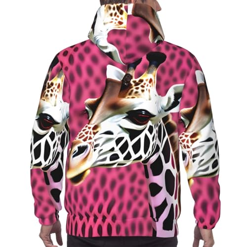 Sweat à capuche imprimé girafe rose avec superposition polyvalente - 4
