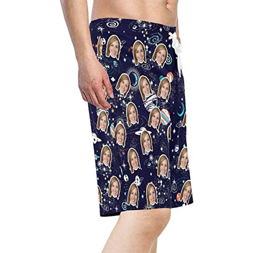 Custom Face Men's Boardshorts Hawaii Tropical Print Swim Trunks Wife's Face Beach Board Shorts for Men Quick Dry3
