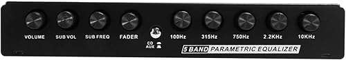 Miniatura 4 de pizarra Ecualizador de audio de coche de 5 bandas, amplificador de coche ajustable de 5 bandas ecualizador gráfico con interruptor de selección de