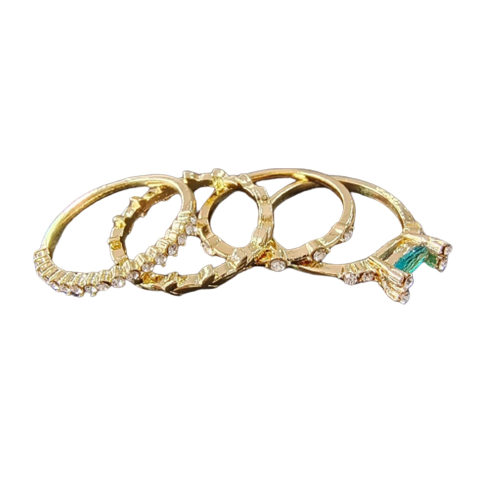 kdhgoo 4PCS Ring Set for Women Girls, Trendy Elegant Full Dimond Zircon Jewerly Accessaries Gifts for Birthday Holiday Engagement Anniversary