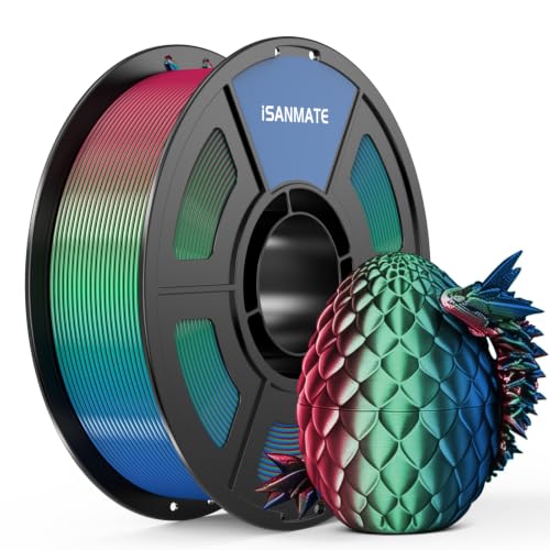 Image of iSANMATE Rainbow Silk Blue Green Red PLA Filament 1.75mm 1kg