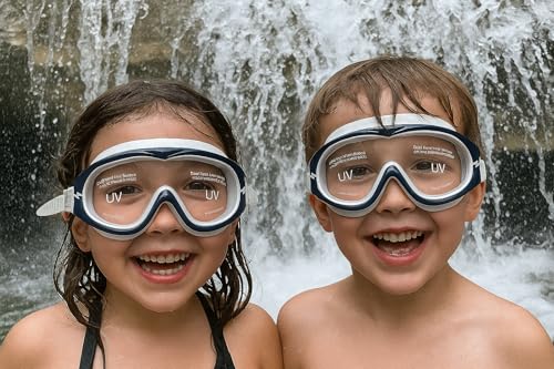Image of VRT Kids /Men /Women Swimming Goggles Diving Goggles Anti Fog Silicone Waterproof Swimming Goggles (Grey & White)