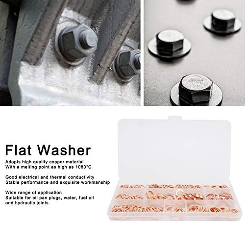 Miniatura 3 de Juego surtido de 300 piezas de arandelas metálicas planas de cobre rojo M5-M16