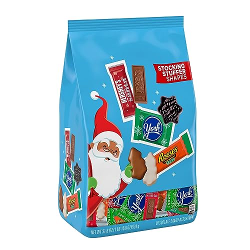 HERSHEY'S, REESE'S and YORK Assorted Flavored, Christmas Candy Variety Bag, 31.8 oz