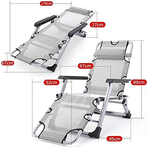 Chaise longue inclinable pliante zero gravity haut de gamme avec coussins denses - 2