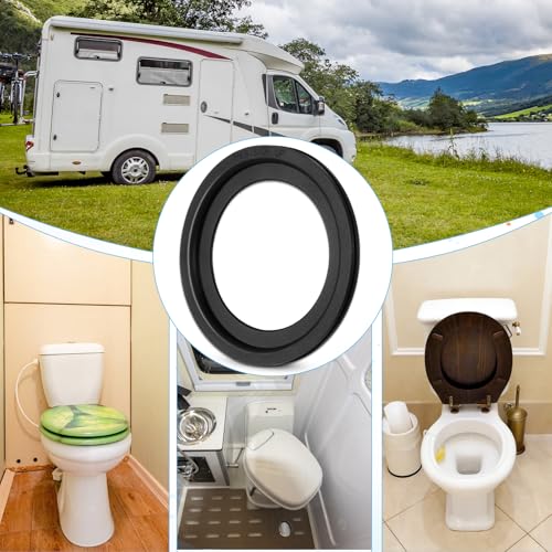 Image of 2 PCS Black RV Toilet Seal, Replacement Rubber 300 /310 /320 RV Toilet Seal, RV Toilet Replacement Equivalent to Part Number 385311658
