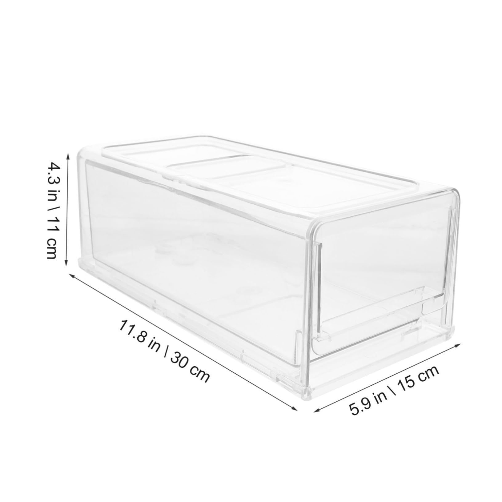 Stapelbare Kühlschrank Organizer mit Schublade Praktische Aufbewahrungsbox für Gemüse Obst und Lebensmittel Transparente Kühlschrankbox für Ordentliche Aufbewahrung