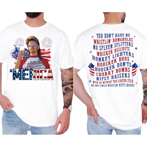 Joe Dirt 4th of July Shirt Independence Day Shirt Merica Shirt Snakes and Sparklers Shirt (US Alpha Small Regular Regular White)