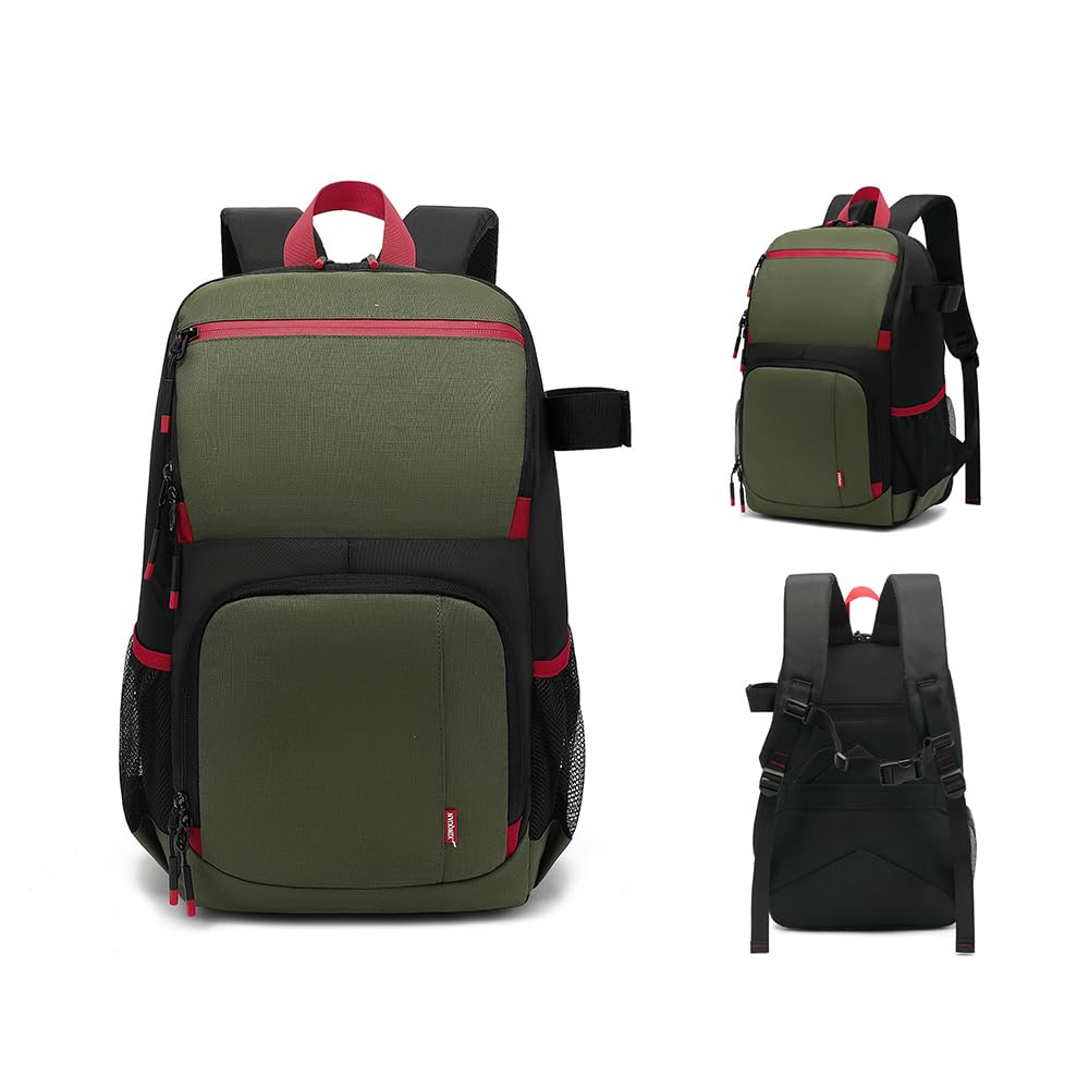 Andoer Zaino per Fotocamera DSLR per Fotografi Professonale Custodia Fotocamera Impermeabile di Grande Capacità Zaino per Fotografia Borsa per Fotocamera Resistente all'acqua con Supporto