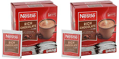 Nestle Hot Chocolate Packets, Hot Cocoa Mix, Rich Chocolate Flavor, Made with Real Cocoa, 50 Count (0.71 Oz each), 35.5 Oz Pack of 2