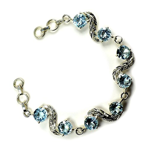Bague topaze bleue naturelle argent 925 cadeau idéal pour femme