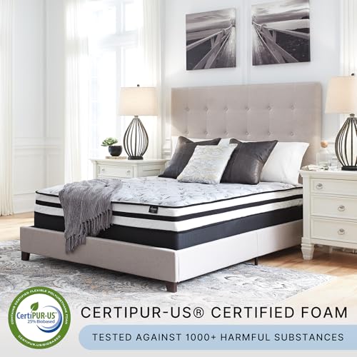 Image of Signature Design by Ashley Twin Size Chime 8 Inch Medium Firm Innerspring Mattress with Pressure Relief Quilt Foam, Fiberglass-Free, Mattress In A Box