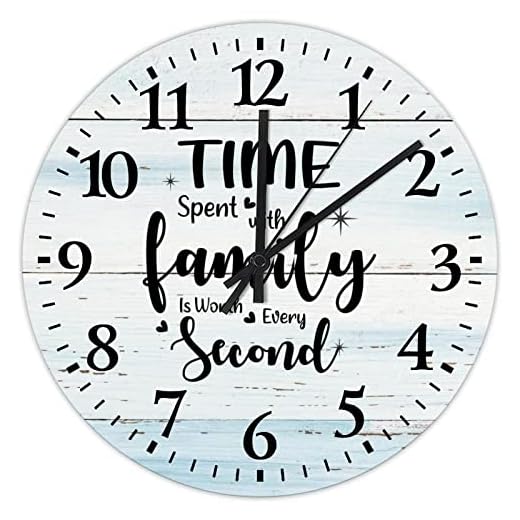 10 Inch Time Spent with Family is Worth Every Second Wood Clock Silent Non Ticking Family Positive 2