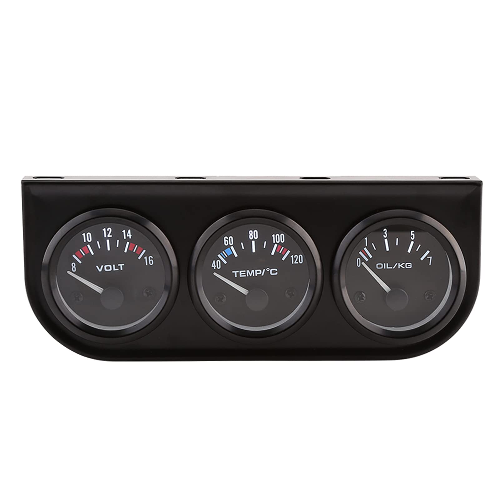 Voltmètre 3 en 1 à Triple Jauge de 52mm, Jauge de Température de l'eau, Compteur de Pression d'huile avec Capteur pour Voiture et Camion, Kit de Jauge Triple, Jauge de Pression
