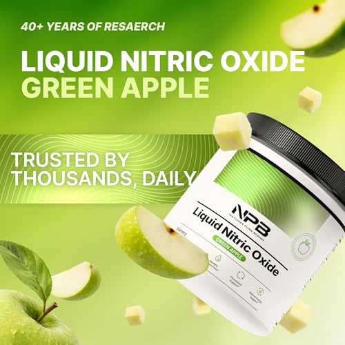 Image of Nature's Pure Blend Liquid Nitric Oxide Supplements for Men - L-Arginine Powder - Nitric Oxide Booster & Circulation Supplement - Blood Flow Support, L Arginine and L Citrulline - 5000MG (Green Apple)