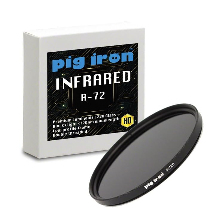 Pig Iron Pro Infrarot R72 Kamerafilter Premium Luminexis L280 720nm optisches IR-Element IR720 für DSLR- und spiegellose Kameras (37 mm)