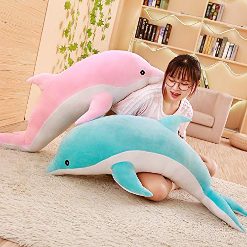 Kawaii Morbido Delfino Peluche Giocattoli Delfino Abbraccio Cuscino Peluche Animale Farcito Bambola Cuscino Per Bambini/Ragazze/Coppie Regalo Rosa 120 cm