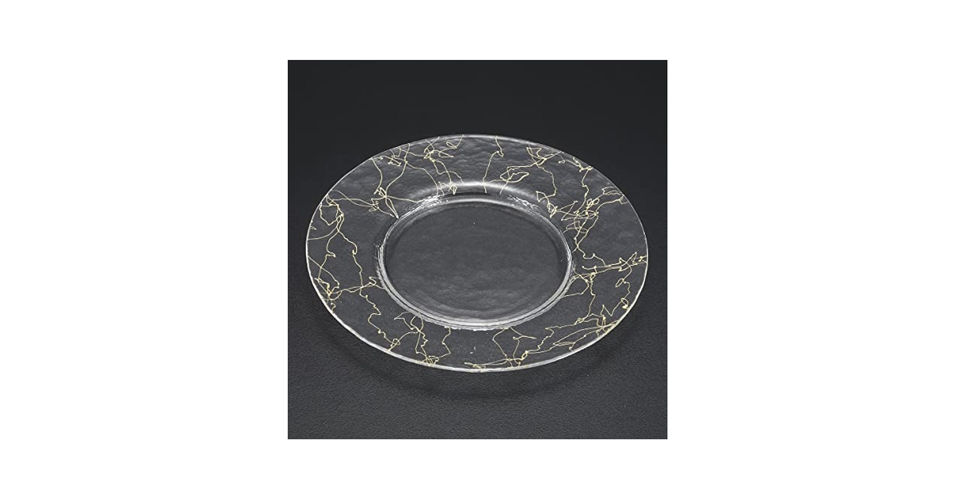 ⭐️作家物ガラスプレート　金箔入り Glass Plate ガラス プレート 金箔 M (幅 24.5 cm ) | TSUNE