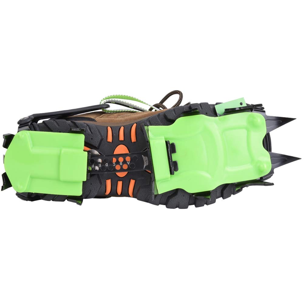 Keenso Poignées Anti-dérapantes, 1 Paire de Pointes Anti-dérapantes Crampons à Glace à 14 Dents Pointes de Crampons pour la Neige en Plein air, randonnée Climbin