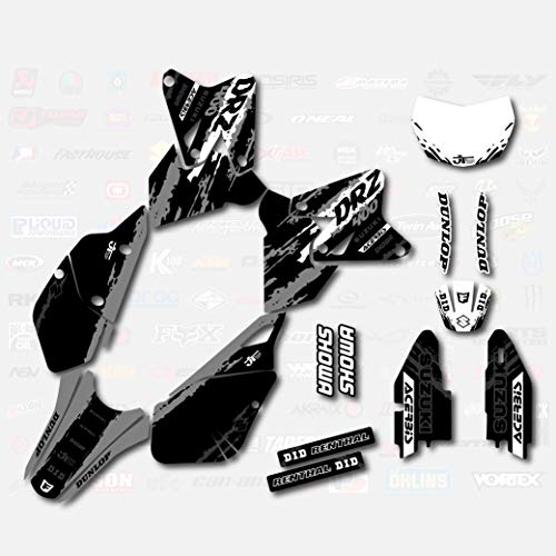 Boston Decal Works Gray & White Slick Graphics Kit fits Suzuki DRZ400SM Drz400s drz400 Supermoto DRZ