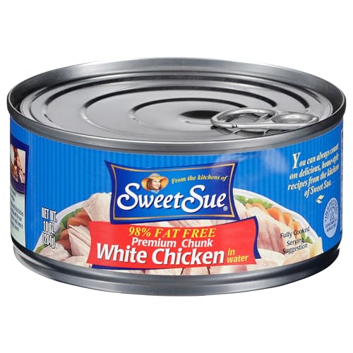 Image of Sweet Sue Canned Chicken Breast with Rib Meat in Water, 10 oz | White Chicken Chunks, 11g Protein per Serving, Gluten Free, Keto Friendly, Ready to Eat