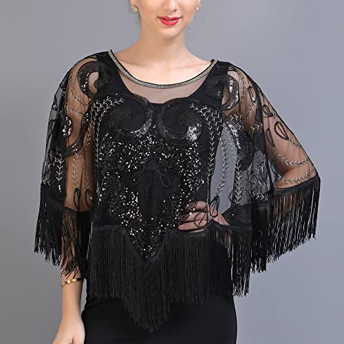 Cape de soirée WQHPLMD à sequins, le cadeau idéal pour mariée - 5