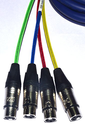 Image of MA 4 Channel Snake XLR Male to Female Cable - 3 Pin Microphone Extension, Balanced Audio for Mic, Guitar Amplifier, Mixer (10 M, Multicolour)