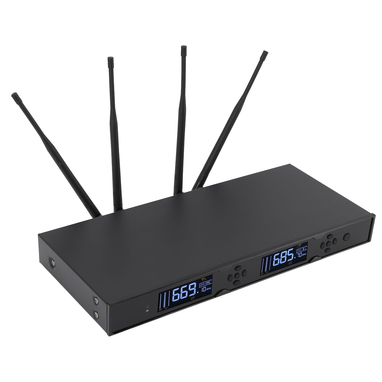 Yunseity Wireless Microphone System, 4 Channel UHF Wireless Mic Set with Dual Handheld Cordless Dynamic Microphones for Singing Karaoke DJ Party Wedding, with 2200mAh Battery