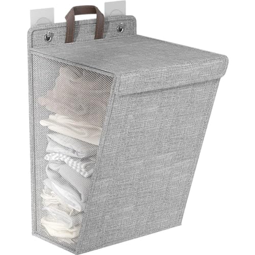 Panier De Rangement De Vêtements Sales Pliables À Ménage Mur De Rangement Suspendu Panier De Rangement À Linge À Blanchissement Pliable avec Crochet