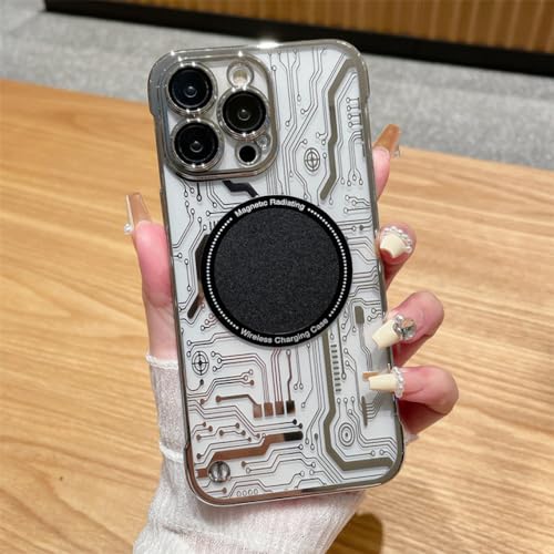 Coque magnétique sans cadre pour iPhone 13 qui optimise la charge sans fil avec style argent