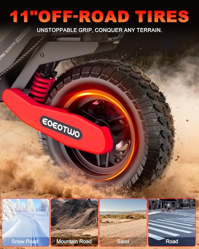 Image of Electric Scooter for Adults,31 /38 MPH 1200W /2400W Peak Motor | 11 inch Off-Road Tires Fast E Scooter, Up to 20 /45 Miles Range, Dual Suspension, 330 lbs Max Load, Foldable