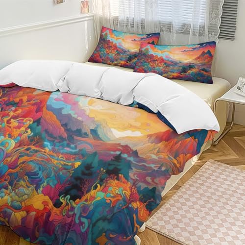 Ensemble housse de couette double haut de gamme en microfibre coton polyester douce - 5