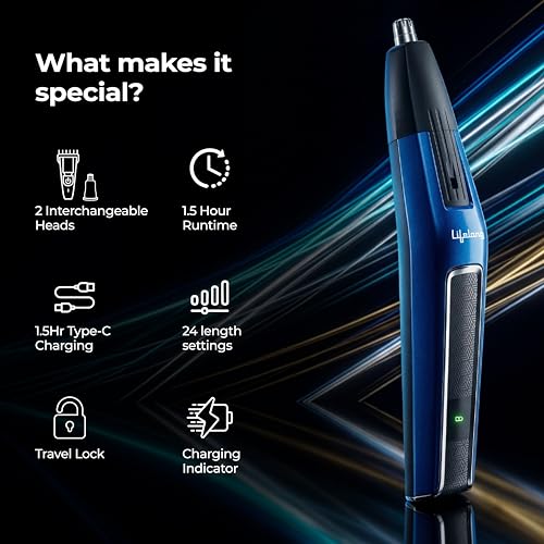 Image of Lifelong Beard Trimmer for Man | Trimmer Men Beard | All in One 24 Length Settings Cordless Rechargeable Shaving Machine for Beard, Hair, Nose & Full Body | 1.5Hr, TypeC, 1.5Hr Runtime | Grooming Kit