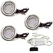 vislux 3er Set LED Möbelleuchte Einbaustrahler Edelstahl Gebürstet flach 3W warmweiß 3200K 200lm 12V + 15W LED Trafo 230V für das Wohnzimmer, Küche und Bad