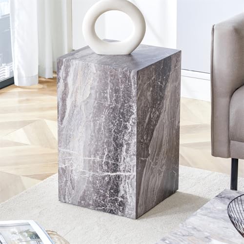 BAOPIN End Table Living Room Table, Faux Marble Sofa Couch Side Table, Bedside Nightstand for Small Spaces, Bedroom