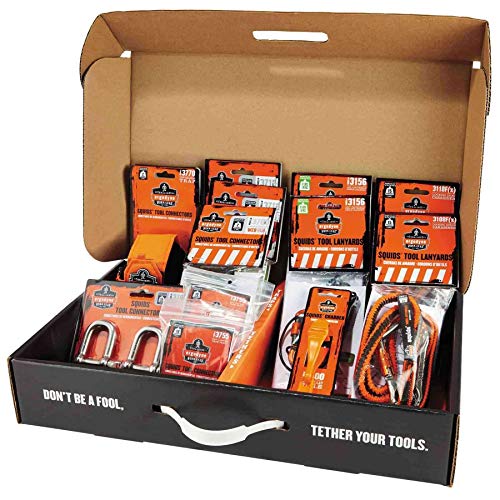 Image of Tool Tethering Kit for Scaffholders, Includes Tool Lanyards and Attachments for Wrenches and Mallets, Ergodyne Squids 3187