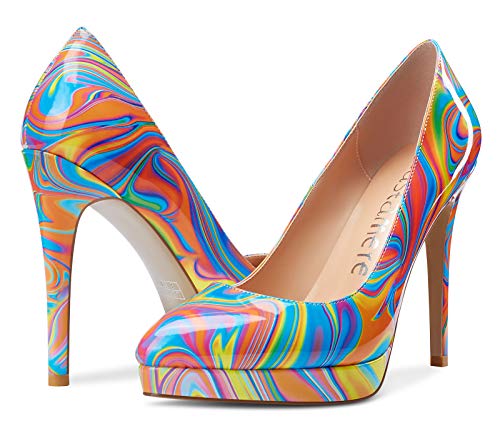 Image of Castamere Womens High Heels Platform Pumps Slip-on Stilettos 12CM Heel Office Dress Shoes