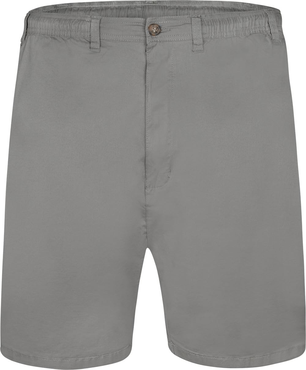 Espionage Rugby Shorts Stretch Plain Elasticated Waist Mens 2XL-8XL ST019A (UK, Alpha, 5XL, Plus, Regular, Light Grey)