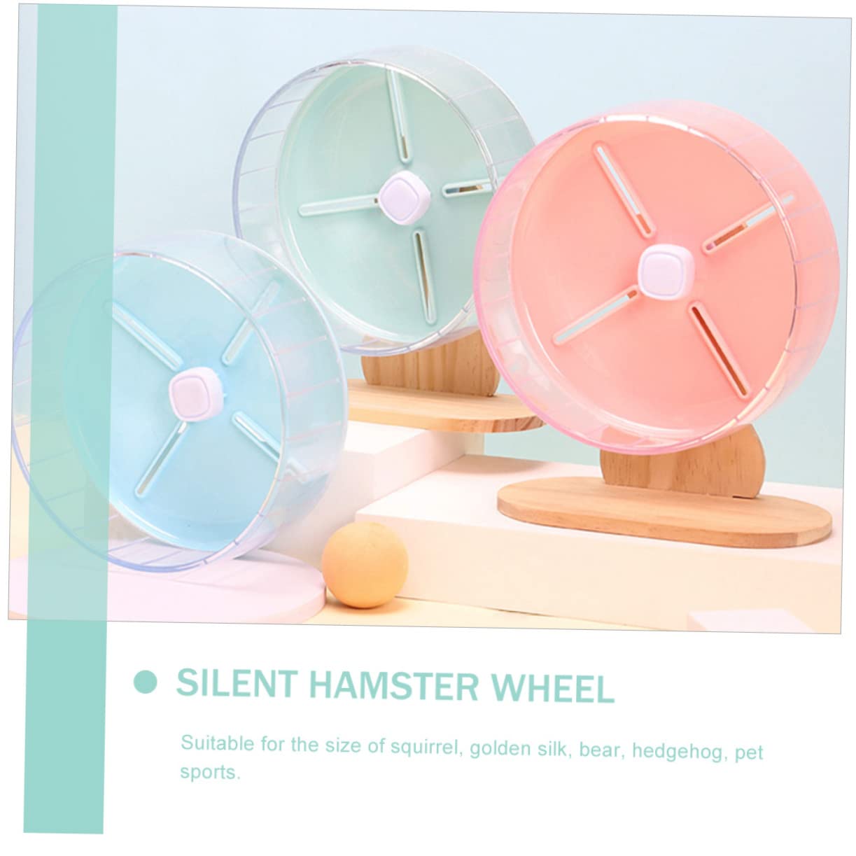 FRCOLOR Rueda para hámster de 20 cm de diámetro, Rueda silenciosa para Mascotas, Base Estable, Juguete de Actividad de Color para Mascotas