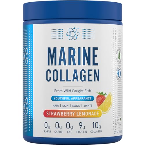 Polvo de Colágeno Marino Applied Nutrition – Fresa Limonada, 300g | Soporte para Piel, Cabello, Uñas y Articulaciones
