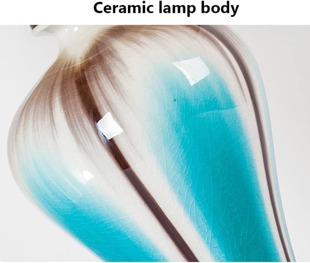 Lampa Stołowa Lampka Nocna Ceramiczna Lampa Stołowa Lampa Biurkowa Z Abażurem Z Tkaniny Lampka Na Biurko Lampka Nocna Przełącznik Wciskany Lampa Biurkowa