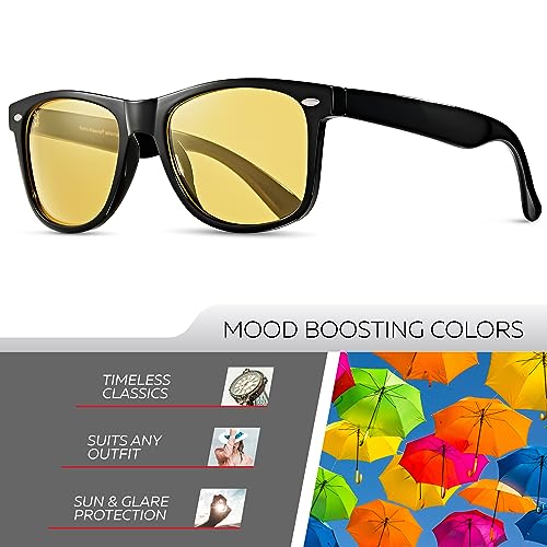 Image of Retro Rewind Polarized Sunglasses for Women Men - UV400 Classic Square Vintage Shades Trendy Unisex Sun Glasses