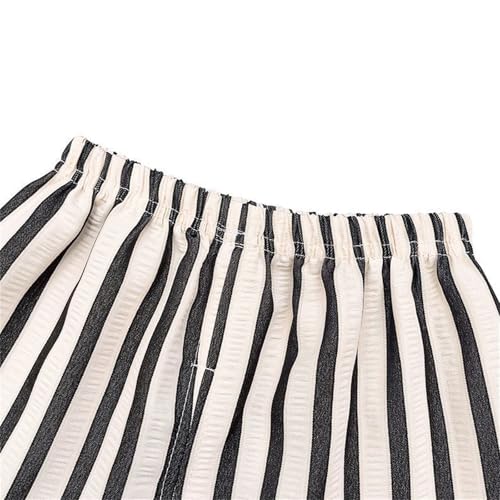 Kids Boys Girls Cotton Linen Activewear Set Striped Sleeveless Top and Pants Athletic Matching Set Panda Applique Loung𝐞wear4