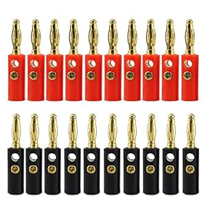 KEESIN 10 paar bananenstekkers verguld 4 mm audio luidsprekerdraad kabel verbindingsstuk (tip A)