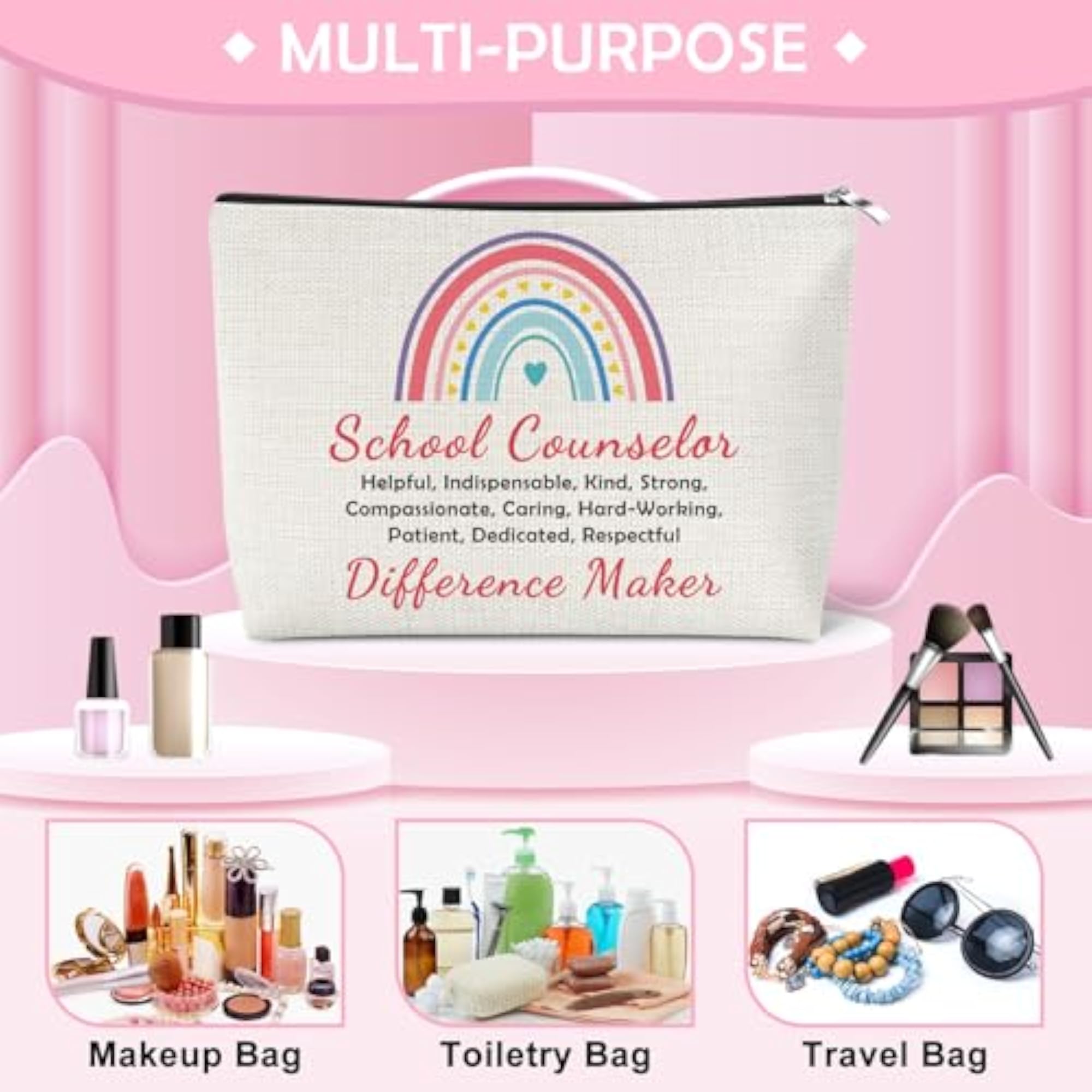School Counselor Makeup Bag, Appreciation Gift