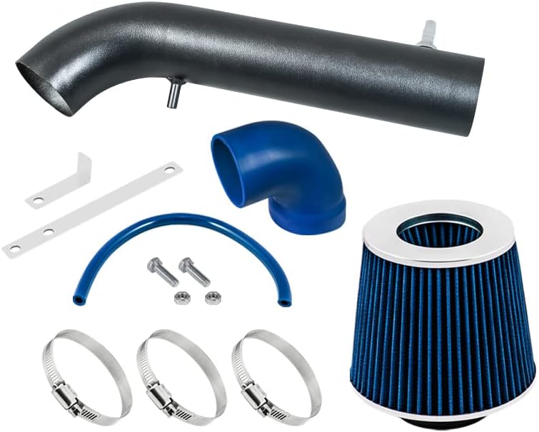 MATTE BLACK PIPE BLUE - SHORT RAM INTAKE Compatible with 91-95 JEEP Wrangler 2.5L L4 / 4.0L V6 VCSI-JP-V10BLB