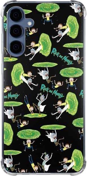 Skinit Clear Phone Case Compatible with Galaxy S24 - Officially Licensed Adult Swim Rick and Morty Portal Pattern Design