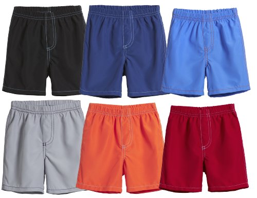 City Threads Boys' Solid Swimsuit Swim Trunks with Elastic Waist Made in USA